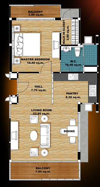 1 bedroom apartment type B